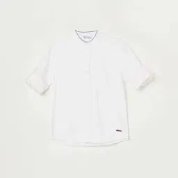 Fame Forever by Lifestyle Kids White Cotton Regular Fit Full Sleeves Shirt-picture-24