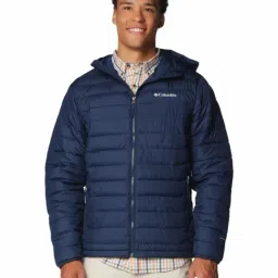 Columbia Collegiate Navy Regular Fit Quilted Sports Hoodie-image-90