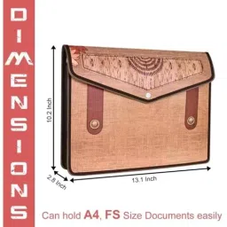FEDUS Document Holder Bag with Snap Button Brown image 2