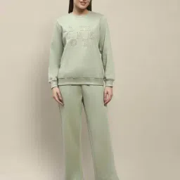 MADAME M Secret Green Embroidered Night Suit-picture-10