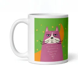 Mr UVD White Anima Print Printed Ceramic Glossy Mug 350 ml-picture-31