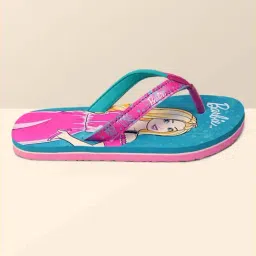 Kidsville Barbie Printed Pink & Teal Blue Flip Flops-image-85