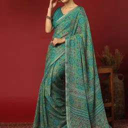 KALINI Bandhani Zari Pure Georgette Bandhani Saree image 3