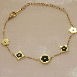 DressBerry Stainless Steel Gold-Plated Clover Chain Charm Bracelet-picture-14