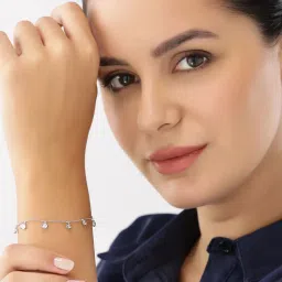 JUPRA Silver Solitaire Circle Charm 925 Sterling Silver Bracelet-picture-15