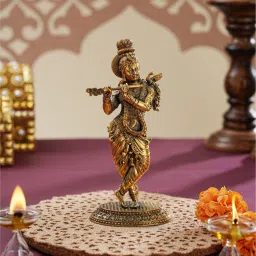 Trovea's Navashree Krishna Brass Idol image 2