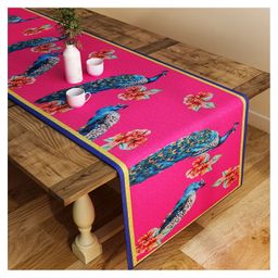 SEJ by Nisha Gupta Abstract Pink Large size Table Runner - Pink-picture-43