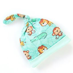 Babyhug 100% Cotton Knit Cap Animal Print- Green-picture-48