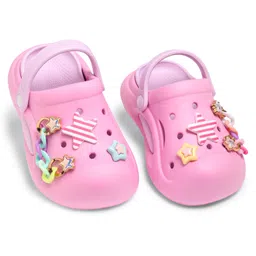 KIDLINGSS Stars Applique Detailed Perforated Slingback Clogs - Dark Pink-picture-15