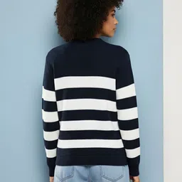 The Roadster Lifestyle Co Striped Woollen Pullover image 2