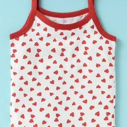 OHMS Single Jersey Knit Sleeveless Slips With Heart& Leaves Print Pack Of 3 - White & Grey image 2