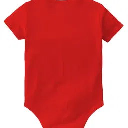 Baby Buzz 100% Cotton Half Sleeves Nana & Nani Ke Aankhon Ka Tara Text Printed Onesie - Red image 3