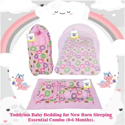 Babytoons Baby Bedding for New Born Sleeping Essential Combo (0-6 Months) Pink image 4