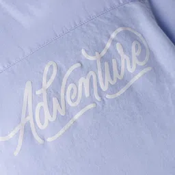 Babyhug Cotton Woven Half Sleeves SolidShirt - Light Blue image 4