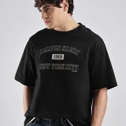 Calvin Klein Jeans Typography Embroidered Drop-Shoulder Sleeves Relaxed Fit T-shirt image 5