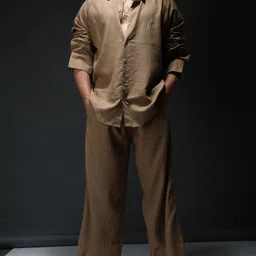 Chapter 2 Unisex Comfort Oversized Fit Solid Spread Collar Linen Casual Shirt image 5