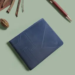 Hidesign Ecom Blue Casual Leather Bi-Fold Wallet for Men-image-63