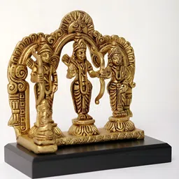 Exotic India Gold-Toned Rama Darbar Religious Idol Showpiece-image-21