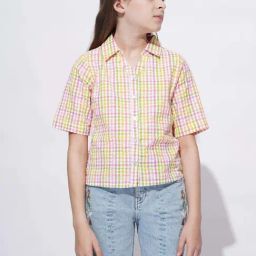 Vero Moda Girls Multicolor Cotton Checks Shirt-image-65