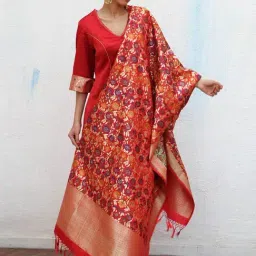 Chidiyaa Sufiyana Uns Handwoven Banarasi Kimkhab Brocade Dupatta-picture-7