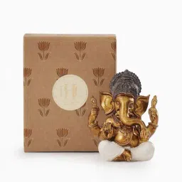 Pure Home and Living Gold, White Polyester Showpieces & Figurines image 3