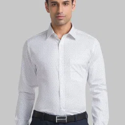 Raymond Green Cotton Slim Fit Printed Shirt image 1