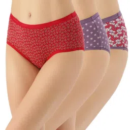 Amante Red & Purple Printed Hipster - Pack Of 3 image 1