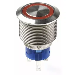 RS PRO Illuminated Push Button Switch Panel Mount 22.2 mm Cutout SPDT Red LED 250 V AC, 1759319 image 4