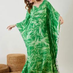 The Kaftan Company Green Printed Kaftan-picture-36