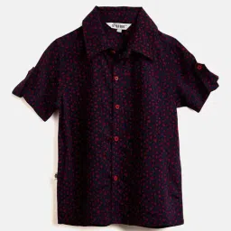 StyloBug Boys Navy Cotton Printed Shirts-picture-14