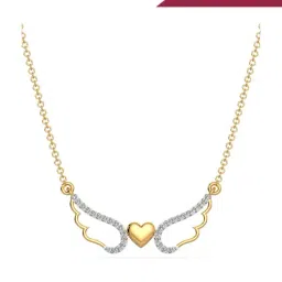 EMORI 18k (750) Yellow Gold Wings of Love Lab Grown Diamond Necklace for Women-picture-38