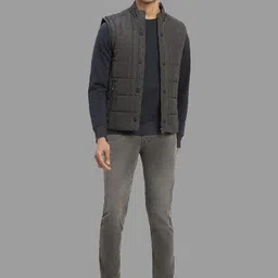 Royal Enfield Striped Mock Collar Long Sleeves Padded Jacket image 3