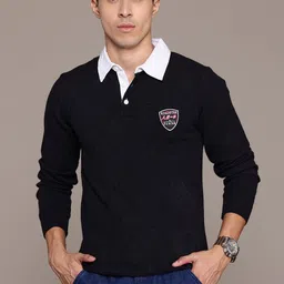 The Roadster Lifestyle Co. Men Geometric Self Design Woollen Pullover-picture-24