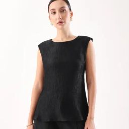 RAREISM Black Polyester Solid Top-picture-34