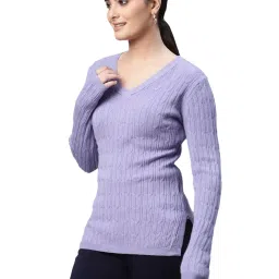 Global Republic Purple V Neck Pullover image 3