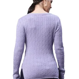 Global Republic Purple V Neck Pullover image 2