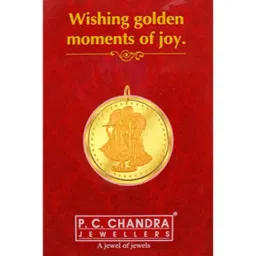 P.C. Chandra Jewellers 24k (999) 10gm Yellow Gold Radha-Krishna Coin Pendant-image-88