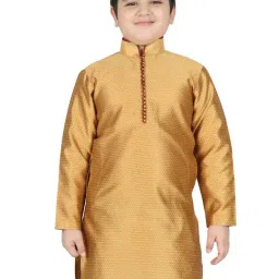 SG Yuvraj Kids Gold Printed Full Sleeves Kurta-picture-20
