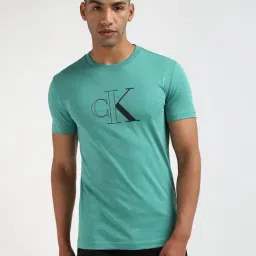 Calvin Klein Green Slim Fit Printed T-Shirt-image-67