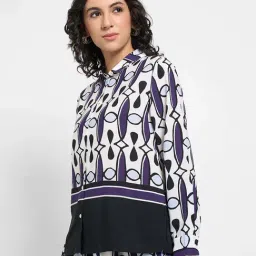 Annabelle by Pantaloons Blue Printed Casual Shirt image 3