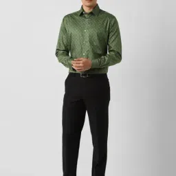 Van Heusen Green Cotton Regular Fit Printed Shirt image 5