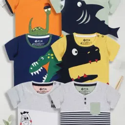 3PIN Kids Multicolor Cotton Printed T-Shirt-picture-24