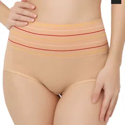 Bella Voste Pack Of 2 Striped High Waist Tucker Tummy Shapewear-image-62
