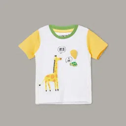 Juniors by Lifestyle White & Yellow Cotton Embroidered T-Shirt-picture-32