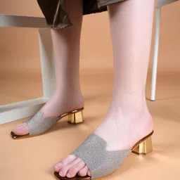 DressBerry PU Party Block Sandals image 4