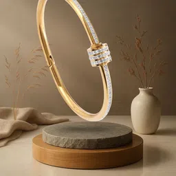 RKB Sales Women Cubic Zirconia Antique Gold-Plated Cuff Bracelet-picture-23