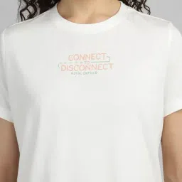 Royal Enfield White Cotton Printed Short Sleeves T-Shirt image 5