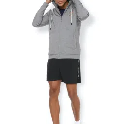 Van Heusen Grey Regular Fit Self Pattern Hooded Sweatshirt image 5