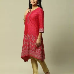 Rangriti Red Straight Fit Printed Kurta image 4