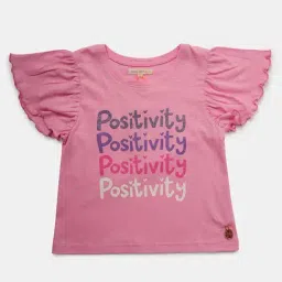 Angel & Rocket Kids Pink Cotton Printed T-Shirt-picture-13